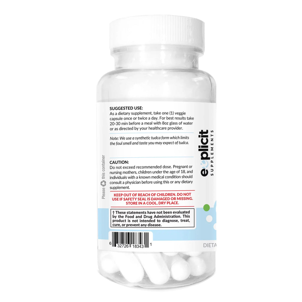 (Tauroursodeoxycholic Acid) - 500mg - 60 Capsules - Pure Liver Support & Health