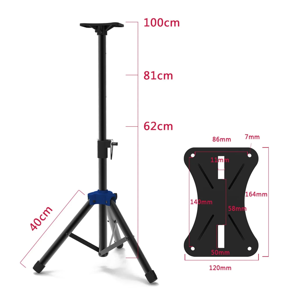 Speaker Stand Studio Speaker Tripod Stand Heavy Duty Telescoping Height Adjustable Non-slip Three-point Triangle Base Bracket for Performance Surround Sound
