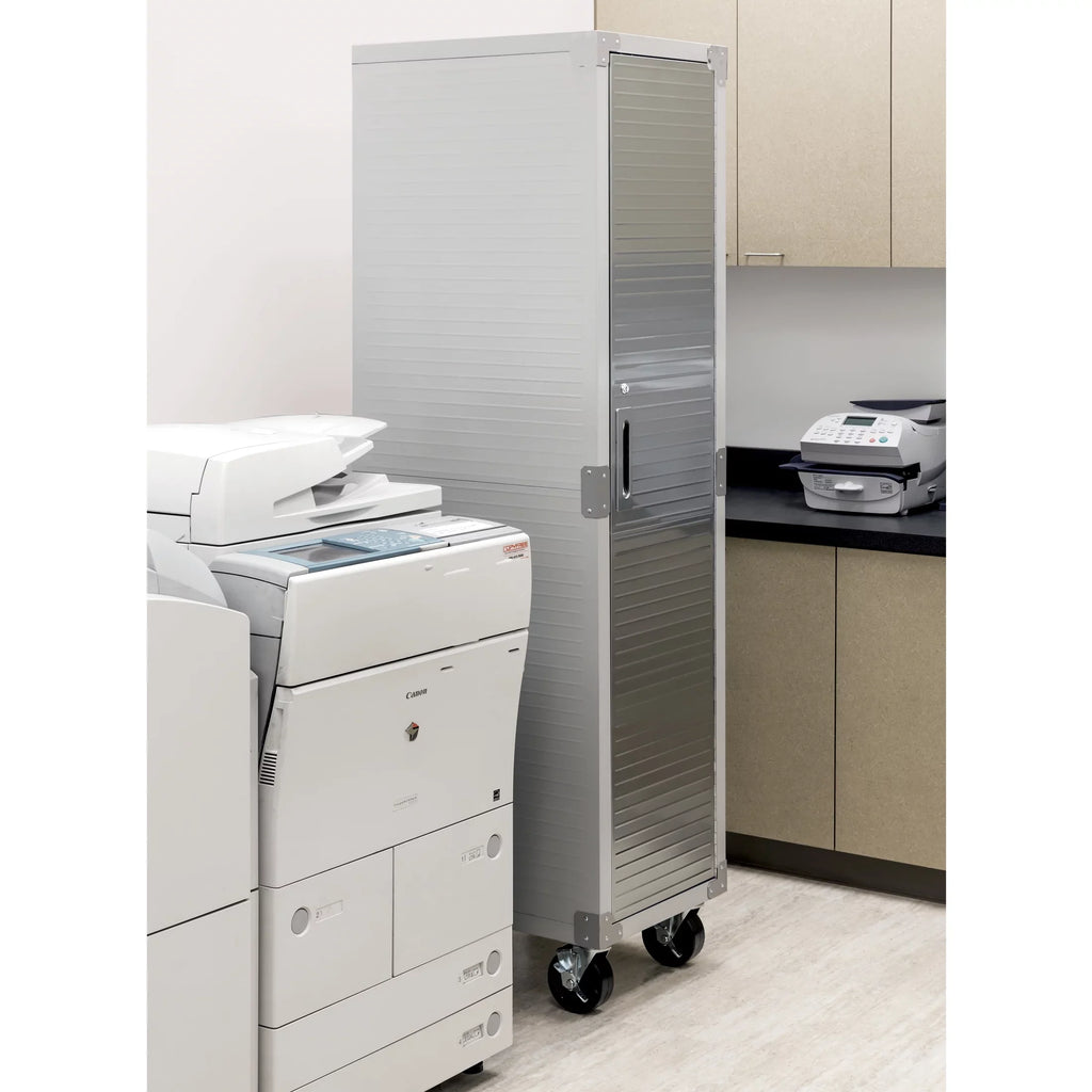 Seville Classics UltraHD Locker Storage Cabinet, 18"  x 24"  x 72" , Granite Gray