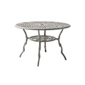 Round Metal Patio Table with Lattice Design