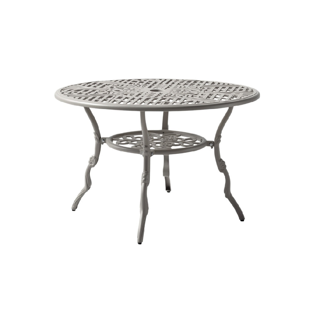 Round Metal Patio Table with Lattice Design
