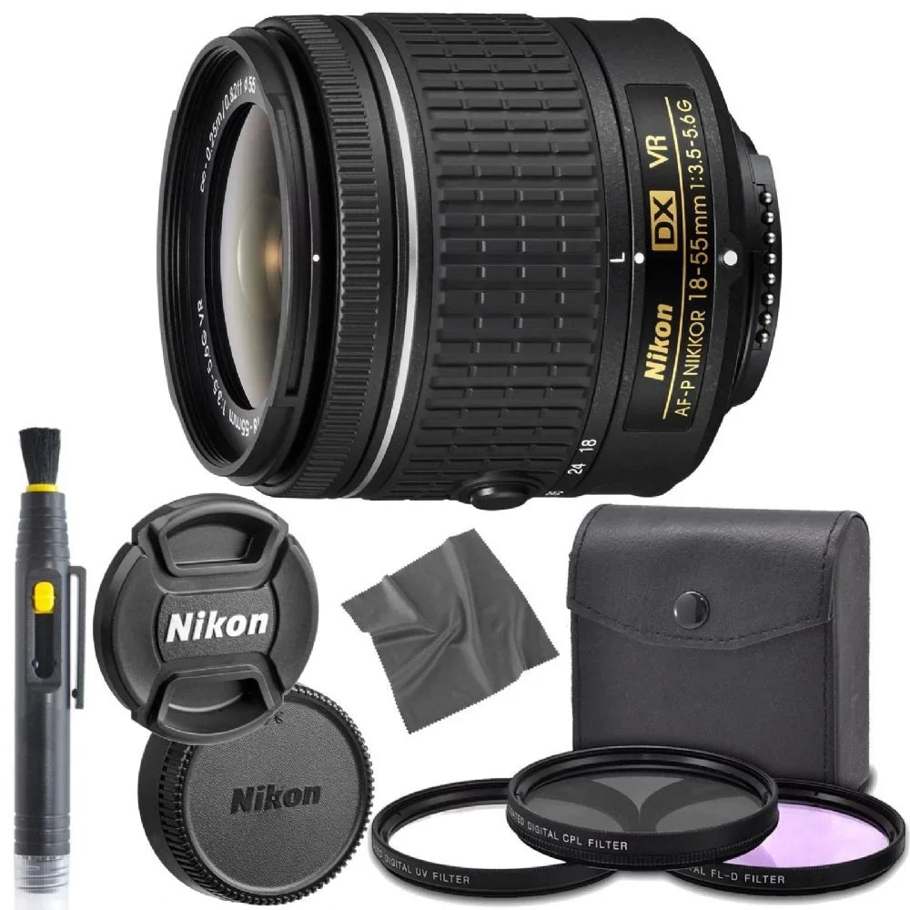 Nikon -   18-55mm f/3.5-5.6G  Lens +  Filter, Circular Polarizer, Florescent Neutral Density Filter, Font and Rear Lens Caps 1 Year Seller Warranty