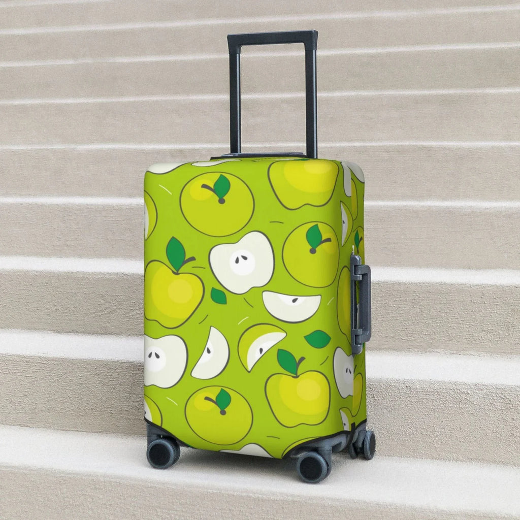 Junzan Green Apple Print Washable Luggage Cover - Fashion Suitcase Protector Fits 18-32 Inch Luggage