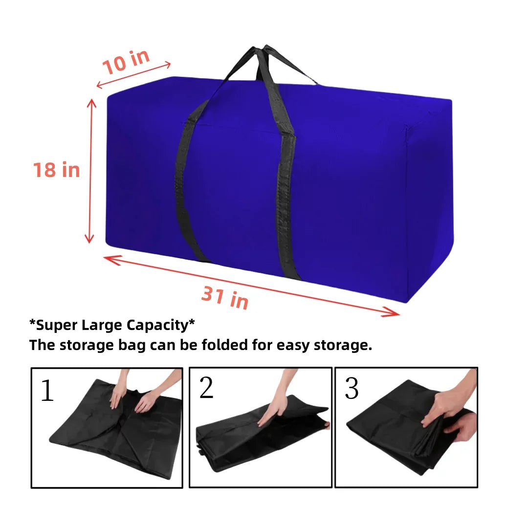 Sherry Extra Large Storage Bags Heavy Duty Moving Bags, Backpack Straps Strong Handles & Zippers，Alternative to Moving Boxes, Packing & Moving Supplies, Blue（4 Pack）