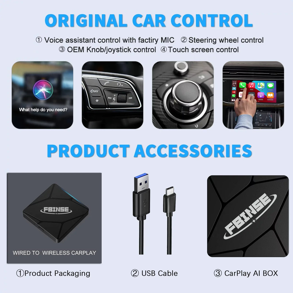 Fbinse Wired To Wireless Carplay Adapter Carplay Dongle  Connect