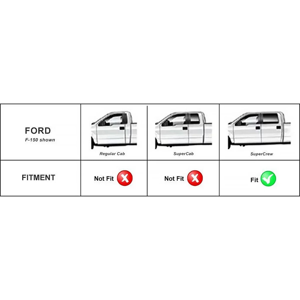 Ledkingdomus All-Weather  Rubber Front and Rear 3-Piece for 2015-2023 2024 Ford  Super Crew Cab Floor Mats Set