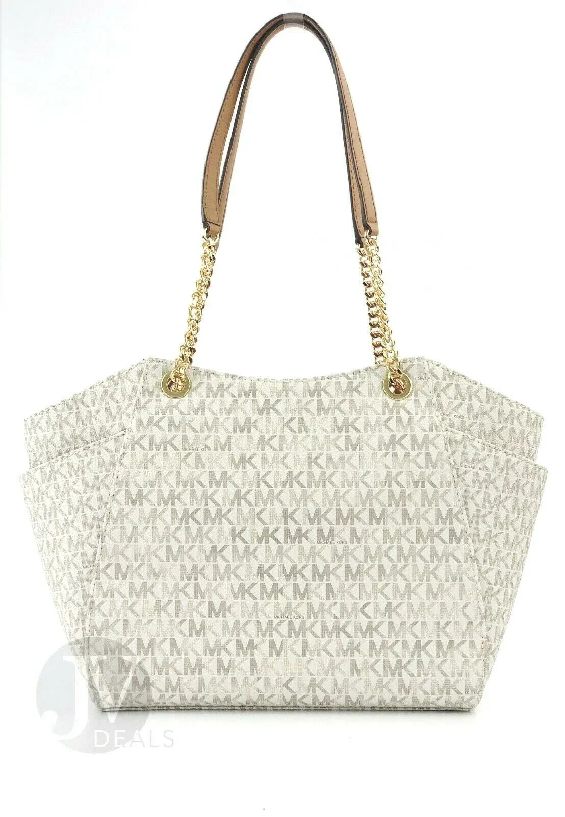 Michael Kors Jet Set Leather Large Chain Shoulder Tote Bag