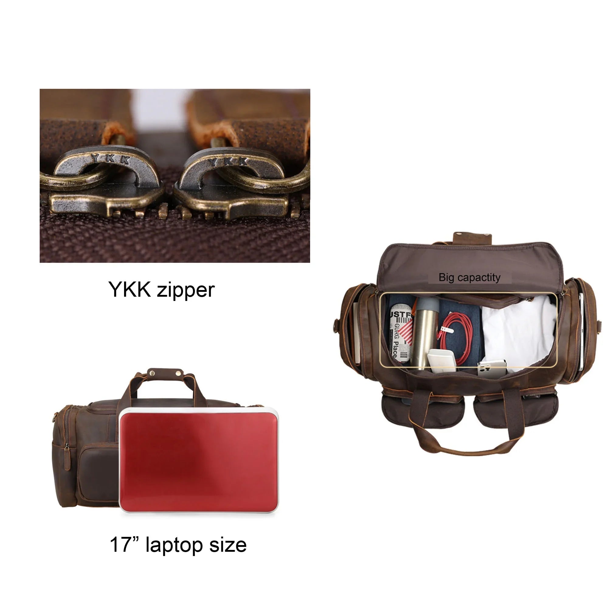 Full Grain Leather Duffle Bag, Travel Bag, Shoulder Bag