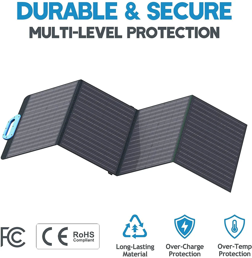 Bluetti 120W Solar Panel for Solar Generators, Foldable Portable Solar Power Supply With Adjustable Kickstand, Off Grid System for Outdoor Adventure, Road Trip, Emergency
