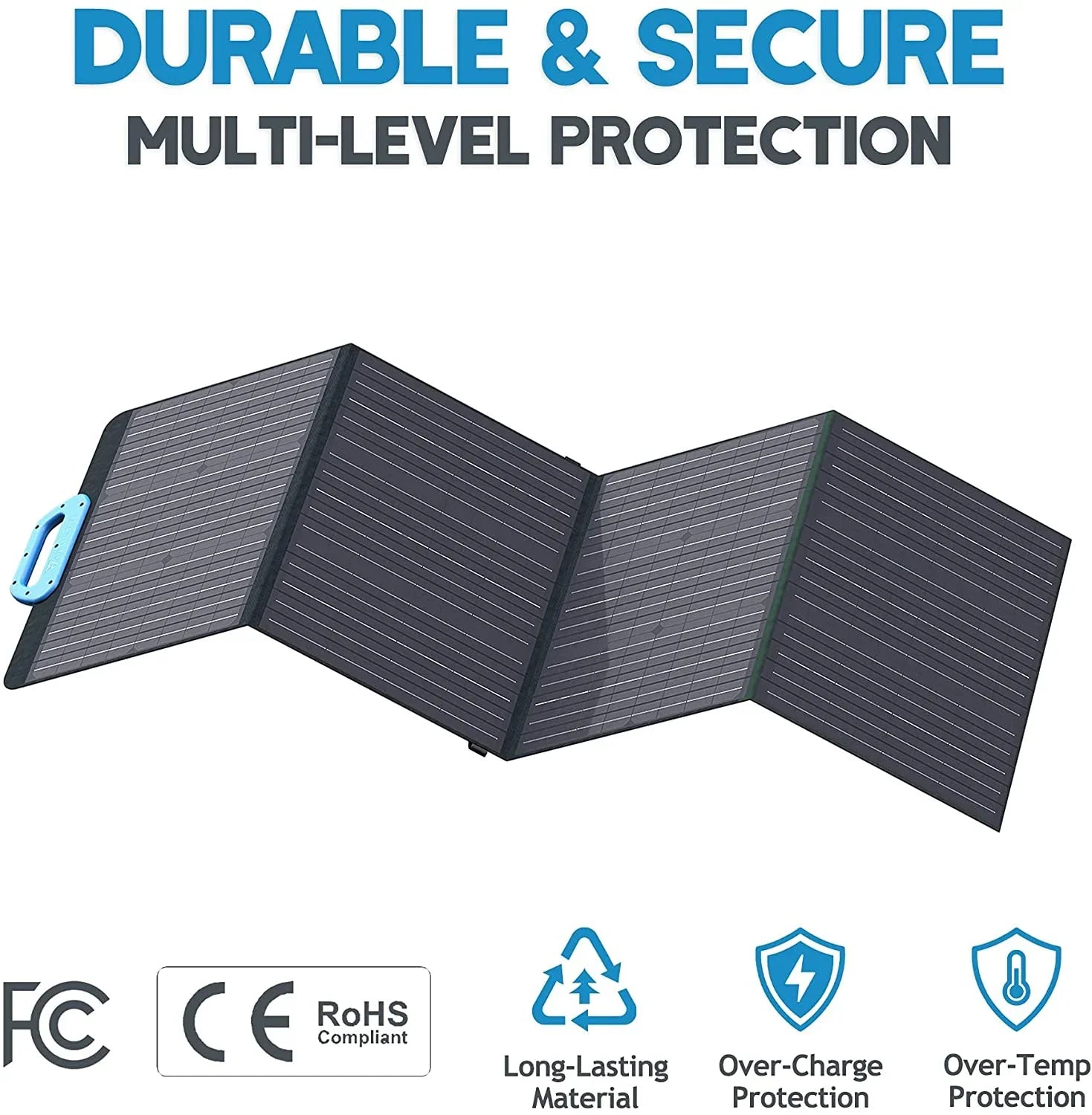 Bluetti 120W Solar Panel for Solar Generators, Foldable Portable Solar Power Supply With Adjustable Kickstand, Off Grid System for Outdoor Adventure, Road Trip, Emergency