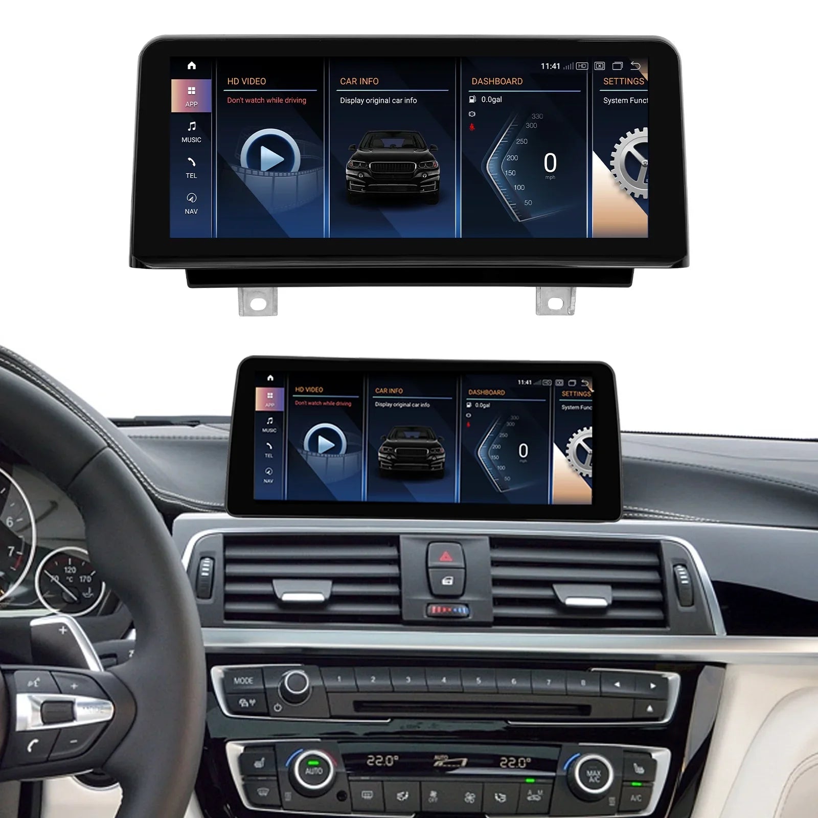Road Top Android 13 Car Radio 10.25 Inch Touchscreen for 2013-2016  3/4 Series ////// with , Multimedia Car Radio Supports Apple Carplay, Android Auto, Mirrorlink, 8G + 256G