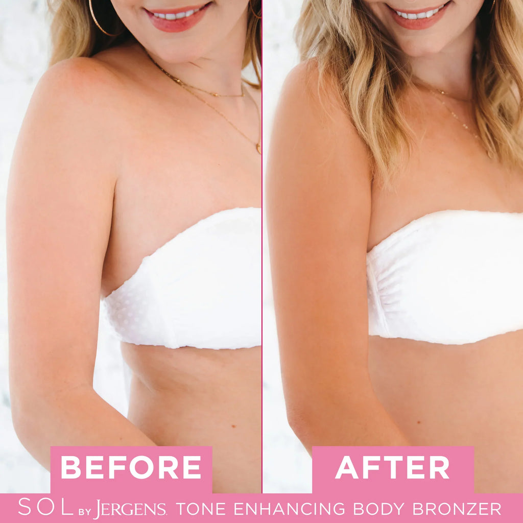 by Jergens Self Tanner Body Bronzer,  Sunless Tanner For All Unique Skin Tones, 3.4 fl oz