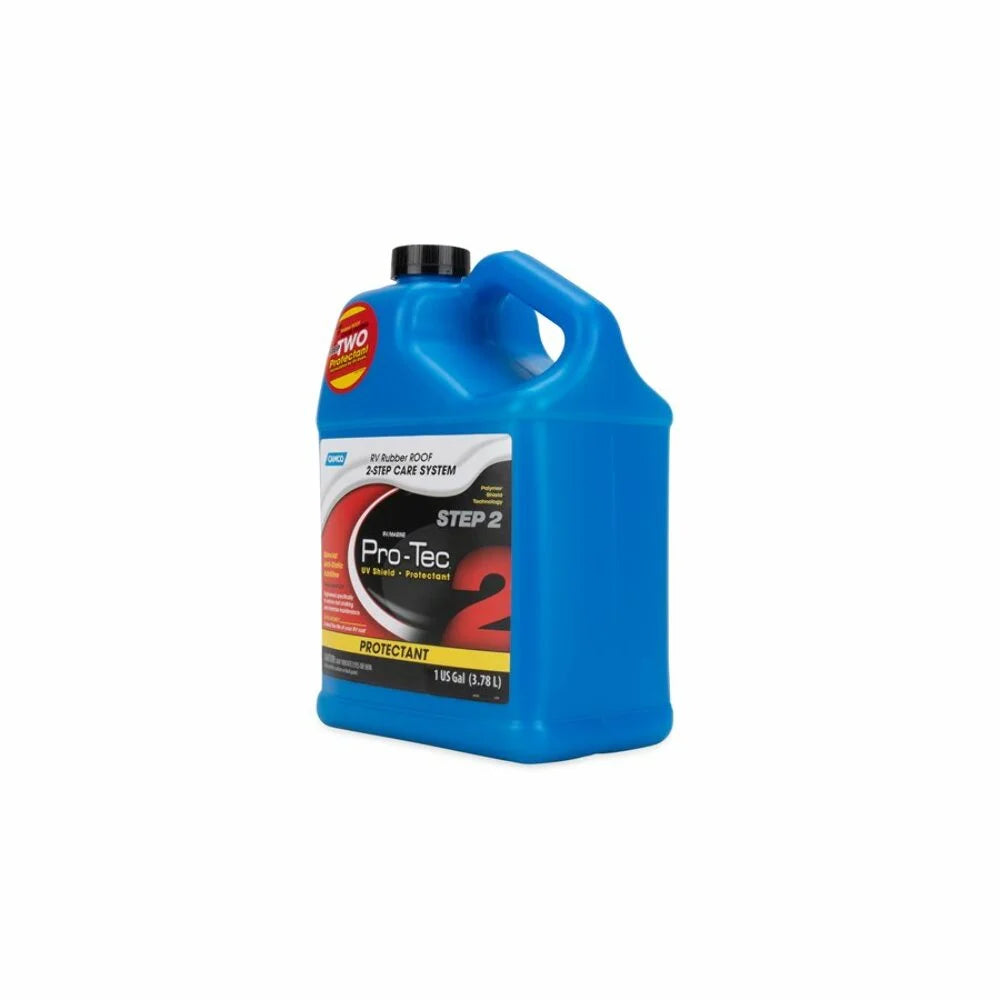 Camco Pro-Tec Camper/ Rubber Roof Care System | Two Step Treatment Rids Dirt/Grime & Reduces Roof Chalking | Extends the Life of  & Trailer Rubber Roofs - 2 Gallons (41453)