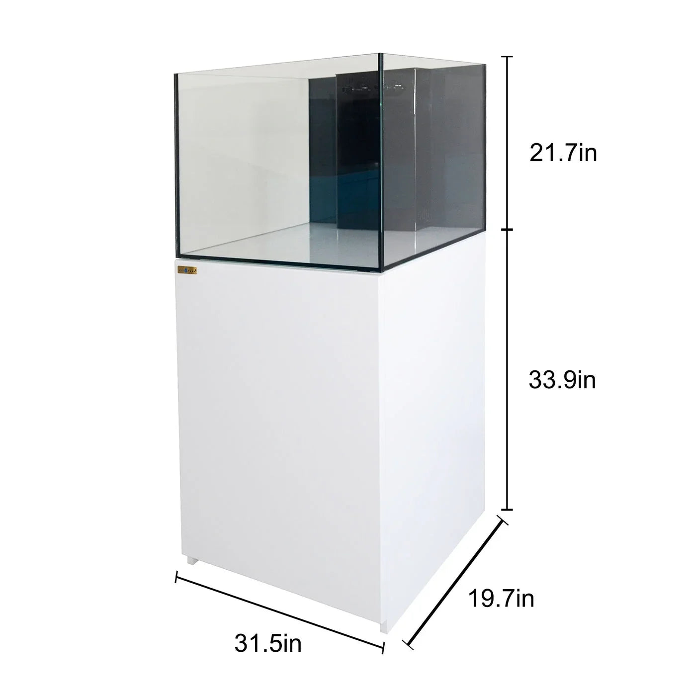AquaDream 90 Gallon All-In-One Coral Reef Aquarium Tank with Ultra Clear Glass and Built in Sump All White