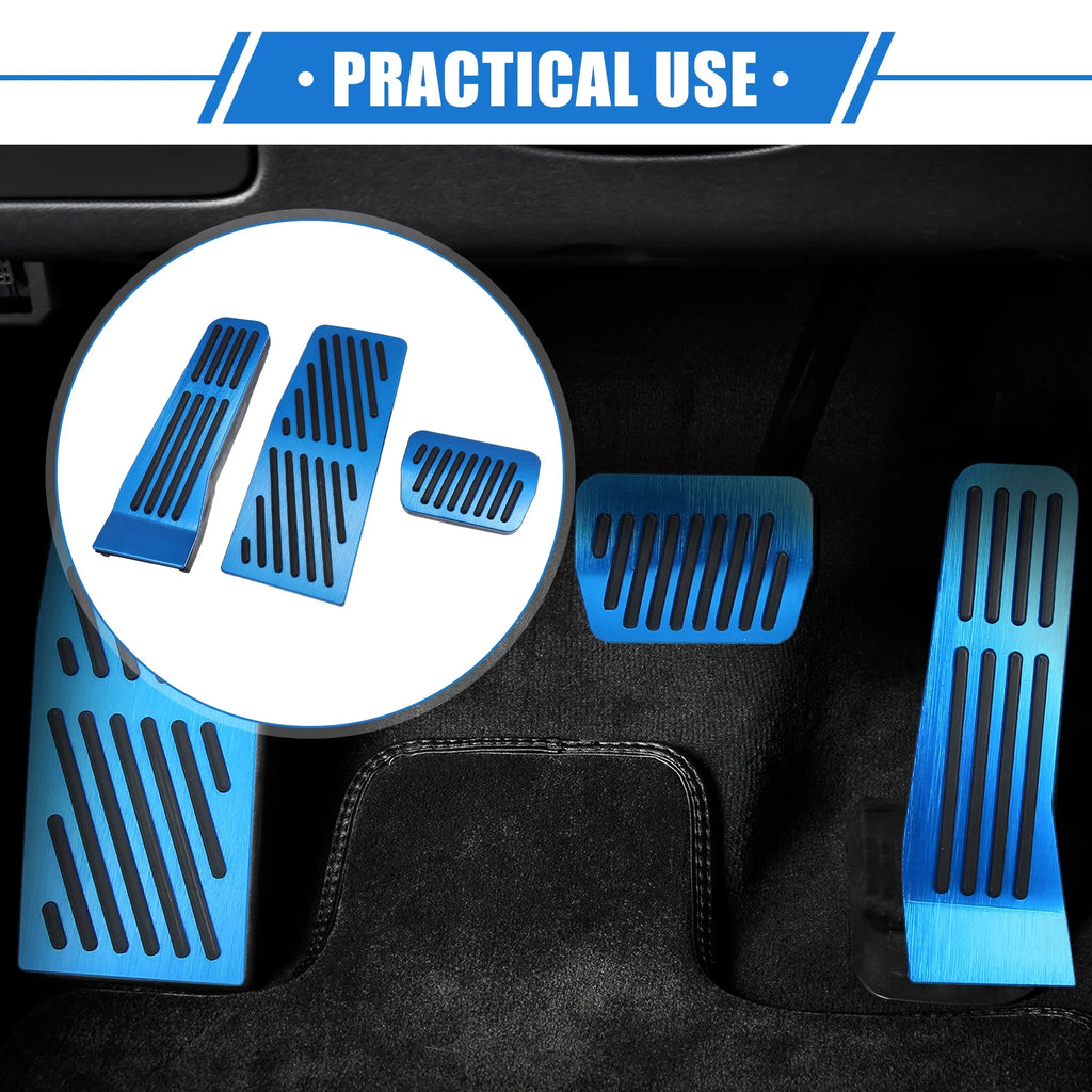 3 Pcs Car Gas Accelerator Brake Foot Rest Pedal Cover Pad for Mazda -30 2020-2021 Antislip Blue