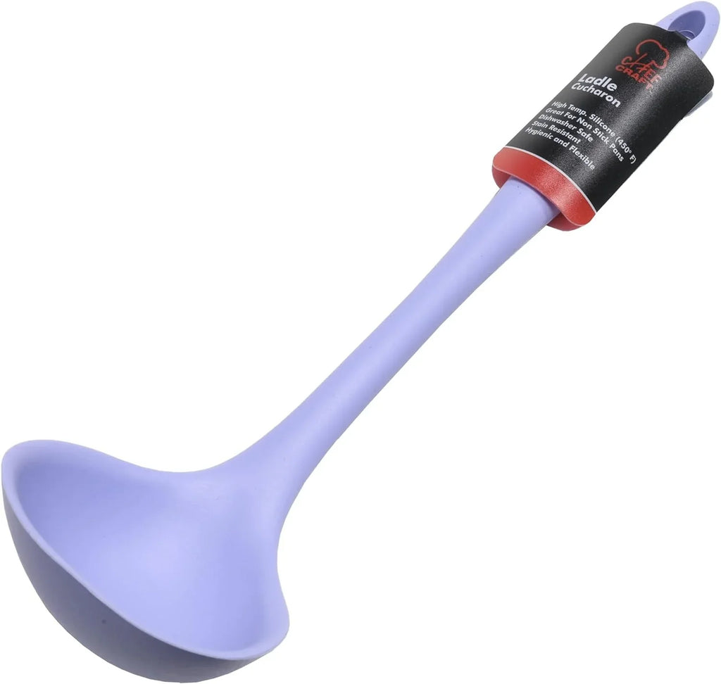 Chef Craft Premium Silicone Cooking Ladle, 11.25 inch, Pastel Blue