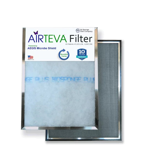 Airteva , Furnace Filter With (1) Biosponge Plus Replacement Pad (16  20 x 1) Actual Size: 15 1/2 x 19 1/2 x 3/4"