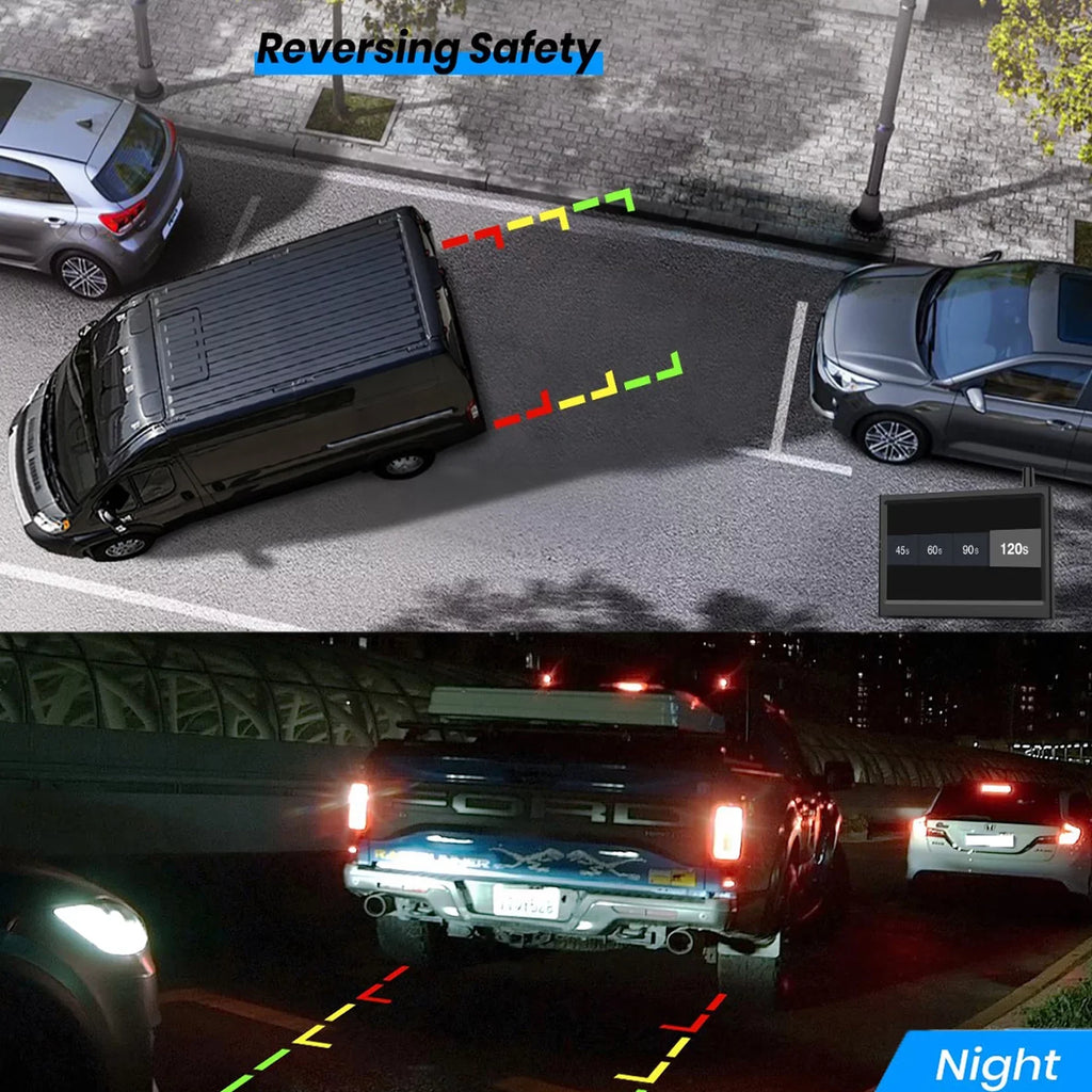 Solar Wireless Backup Camera Systems for Campervan,Trailer Rear View Backup Reverse Camera with 3350mAh Built-in Battery