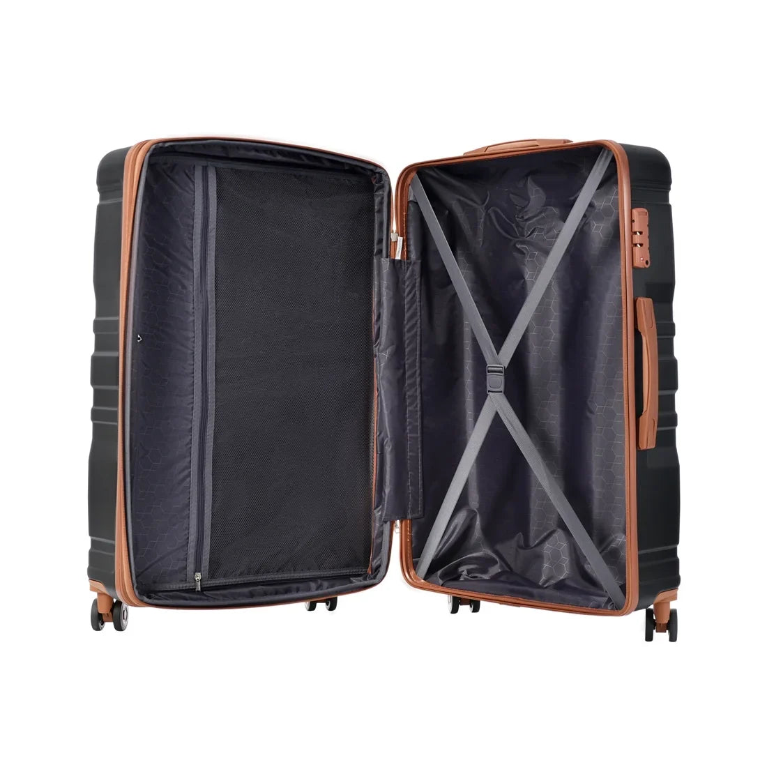 Yone jx je  Luggage 3 Pcs Suitcase Set,  Hardside Suit case with Spinner Wheels Lightweight  Lock, 20/24/28 Inch,Black