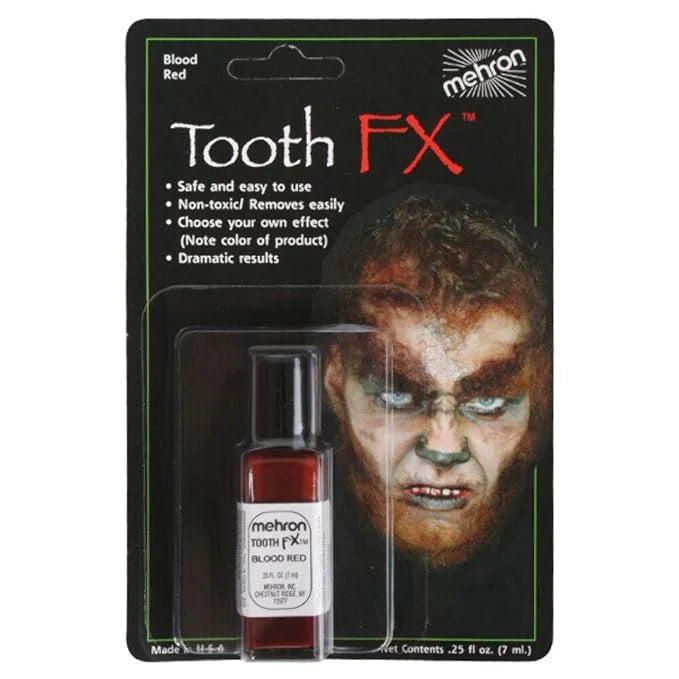 Mehron Makeup Tooth  with Brush (.25 ounce) (Blood Red)