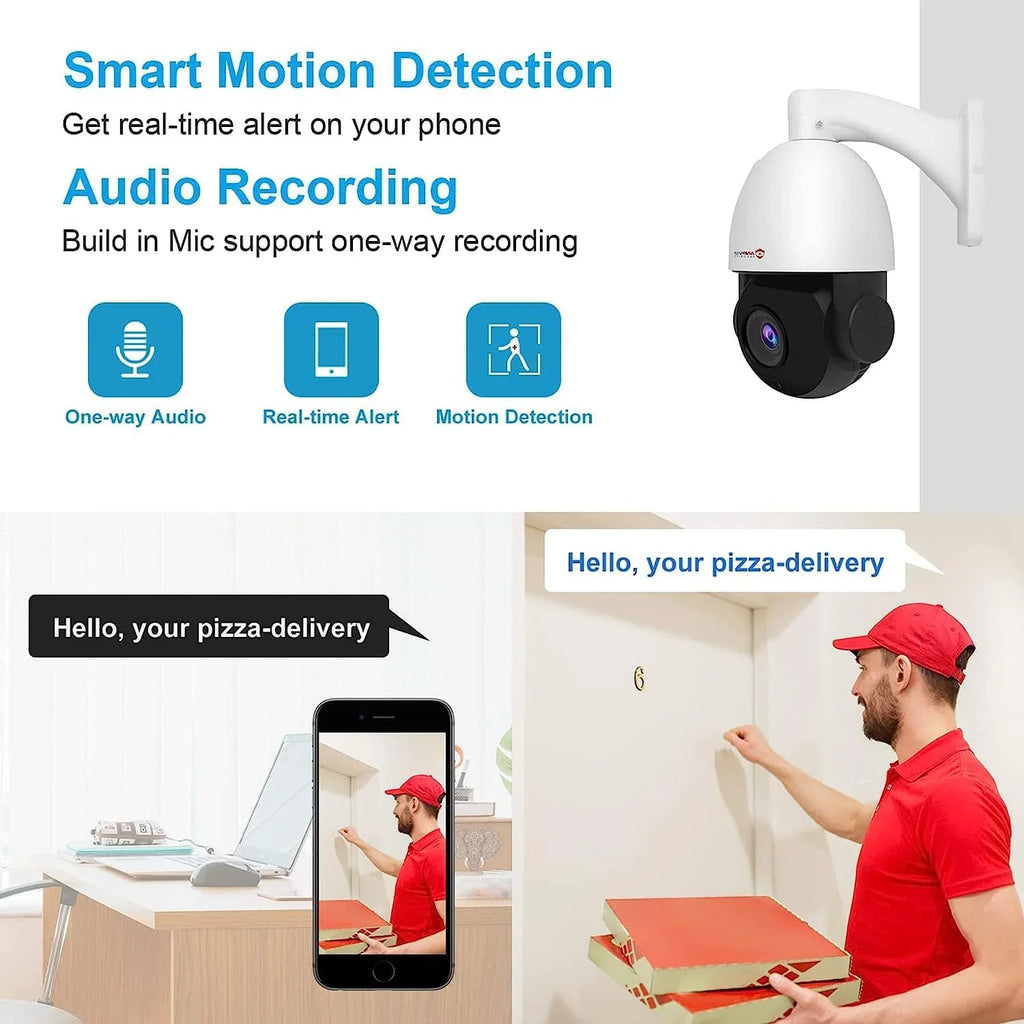 Anpviz 5MP PoE   Surveillance Camera 20X Optical Zoom,   Security Camera Outdoor Indoor with Mic/Audio, Person Vehicle Detection,  Night Vision, Metal, Pan 360°/Tilt 90°,  Waterproof