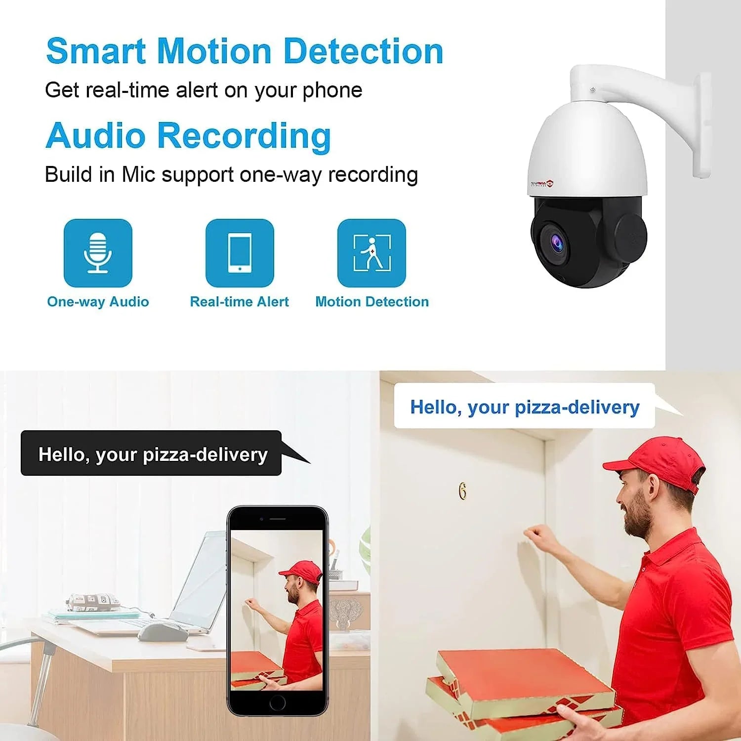 Anpviz 5MP PoE   Surveillance Camera 20X Optical Zoom,   Security Camera Outdoor Indoor with Mic/Audio, Person Vehicle Detection,  Night Vision, Metal, Pan 360°/Tilt 90°,  Waterproof