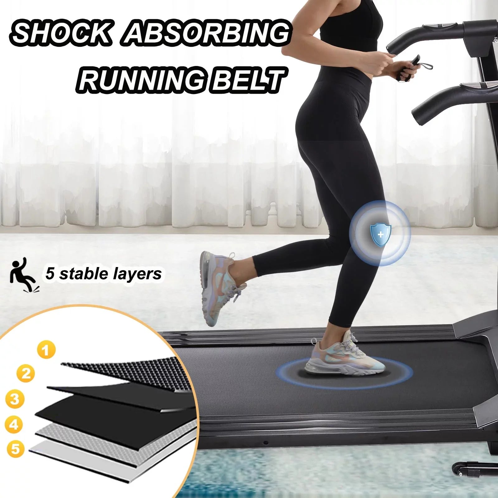 Foldable Electric Treadmill w/ display,Pulse Sensor,Cup Holder and Safety Key for Home Office Fitness Walking Jogging Running Exercise