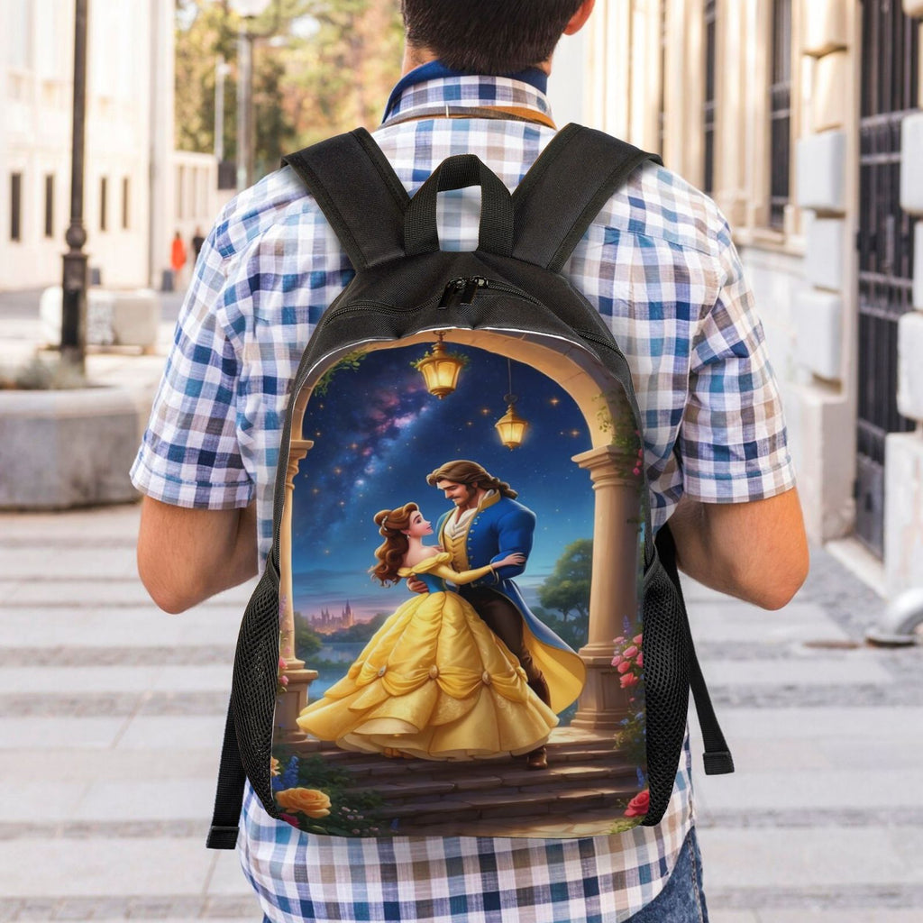 Beauty and the Beast Anime Backpack Cartoon Travel Bags 3D Printed Casual Daypacks Multipurpose Backpacks