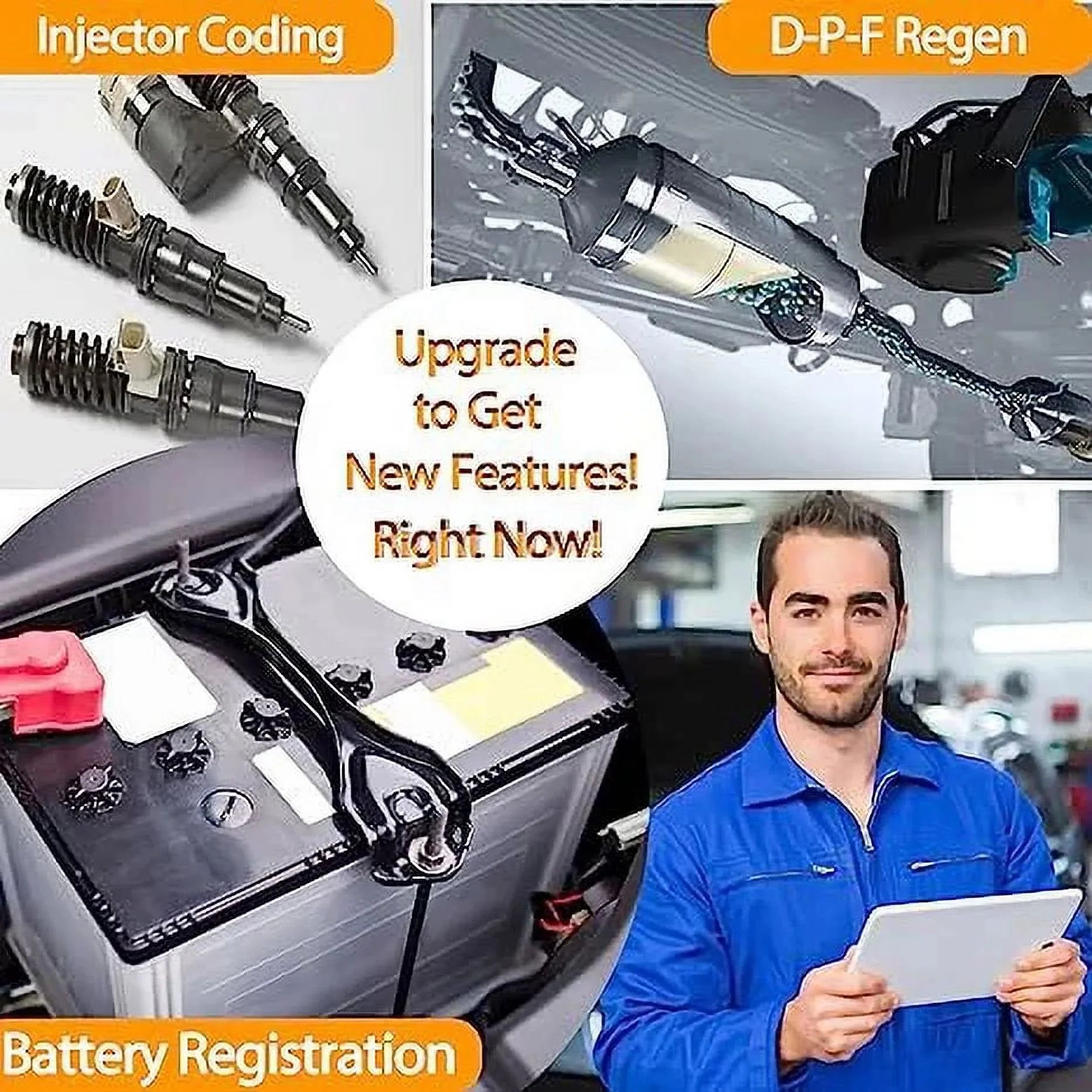 Elite  Scanner Full Systems Diagnostic Scan Tool with ///////Injector 8 Reset Services for Free Update,Car Code Reader Automotive Scanner Auto    Cars
