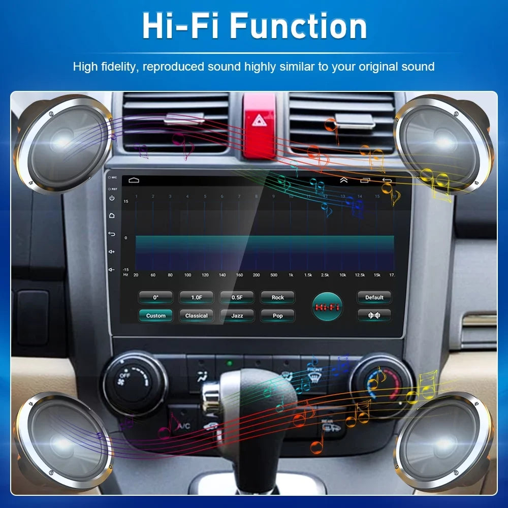 For Honda  2007-2011 9'' Touchscreen Car Stereo Radio Player Wireless Carplay Android Auto Mirror Link  1080P Android 12 Bluetooth     Hifi,  Backup Camera