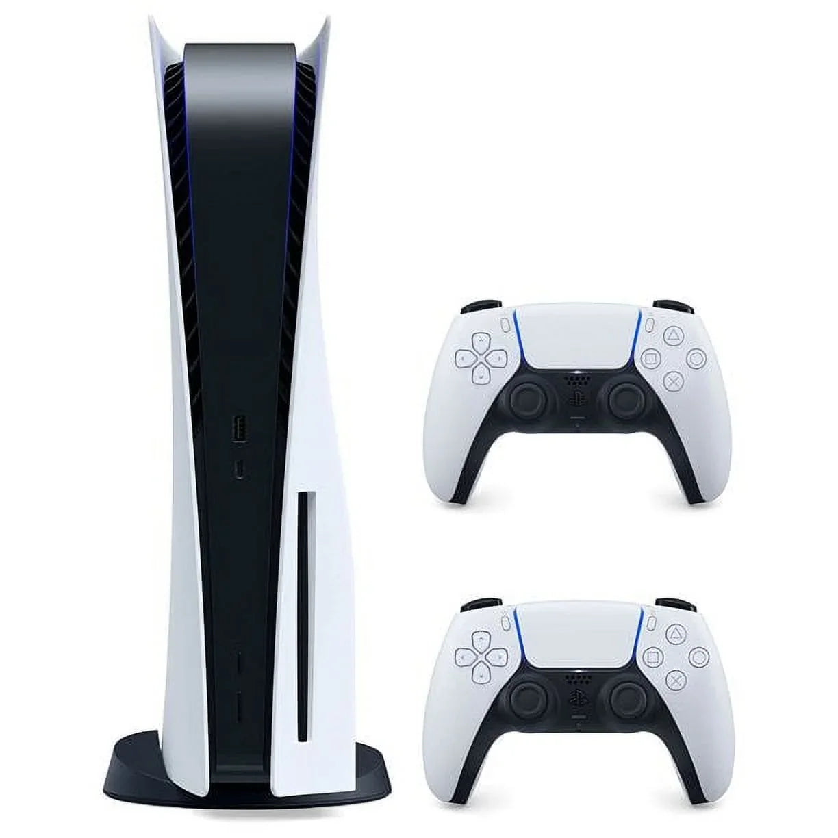 Restored Sony  Playstation 5 Disc Version with Extra DualSense Wireless Controller, Black and White (Refurbished)