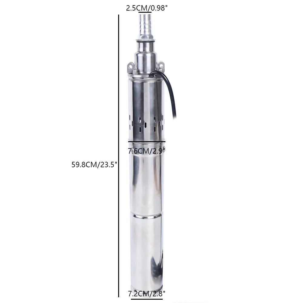 24V 370W Solar Water Pump Deep Well Solar Submersible Pump Head Stainless Screw Pump for Pond Farm Irrigation