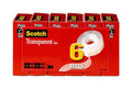Scotch Transparent Tape, Standard Width, Engineered for Office and Home Use, Glossy Finish, 3/4 x 1296 Inches, 6 Rolls, Boxed (600-6PK)