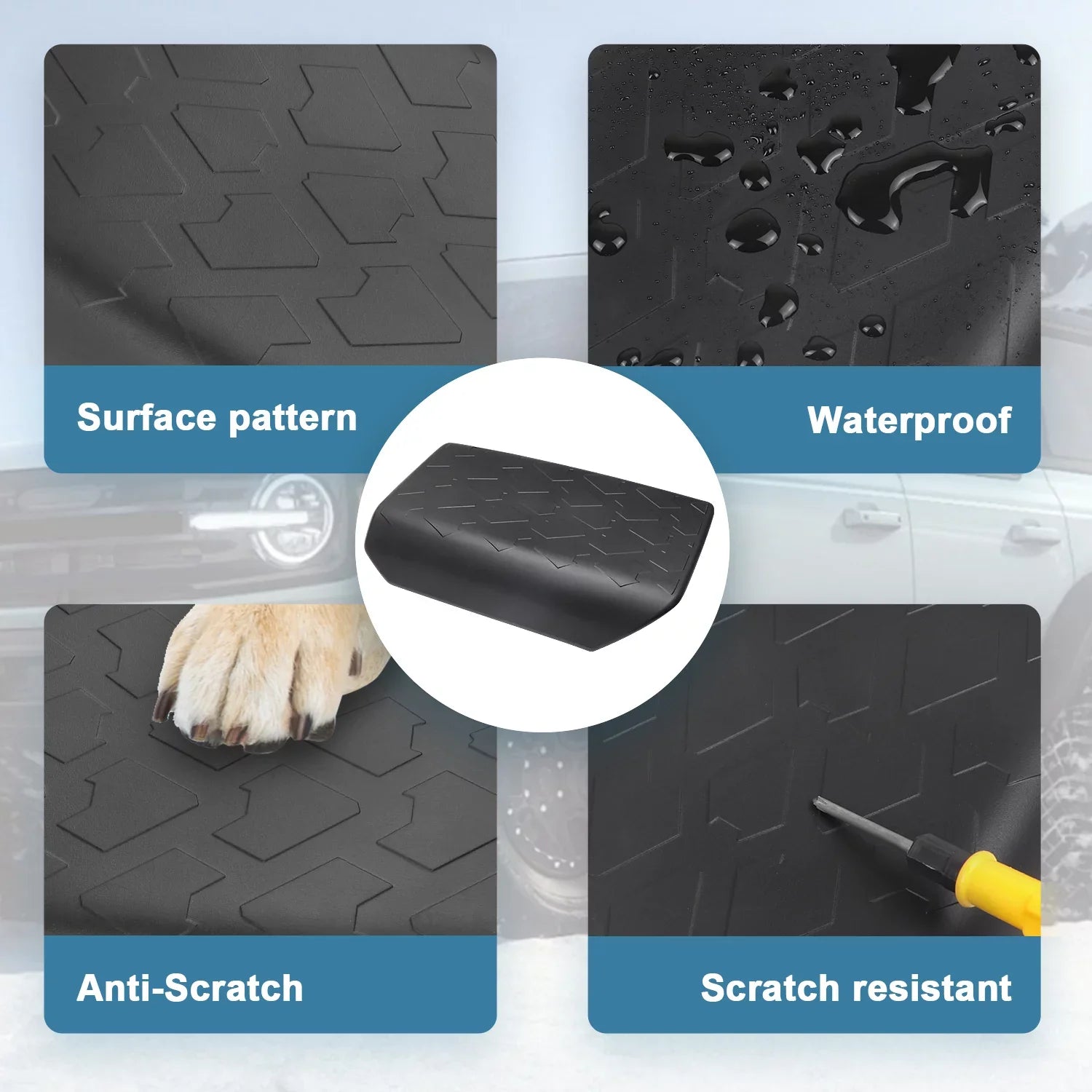 Center Console Armrest Cover Waterproof Armrest Cushion For Ford Bronco 2021-2023 2 / 4 Doors
