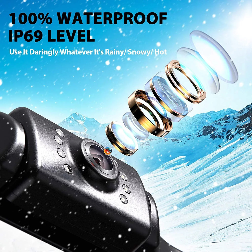 eRapta Backup Camera Monitor 5'' License Plate Car Rear View Reverse Backup Camera for Car Truck Trailer Minivan with  Waterproof Night Vision A5i