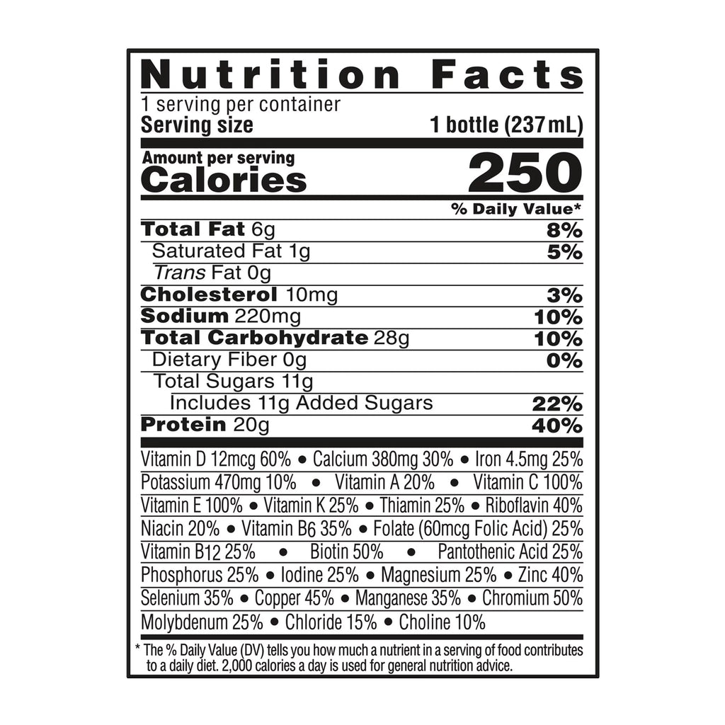 High Protein Nutritional Drink, Rich Chocolate, 20g Protein, 24 Count (2 - 12 Packs)