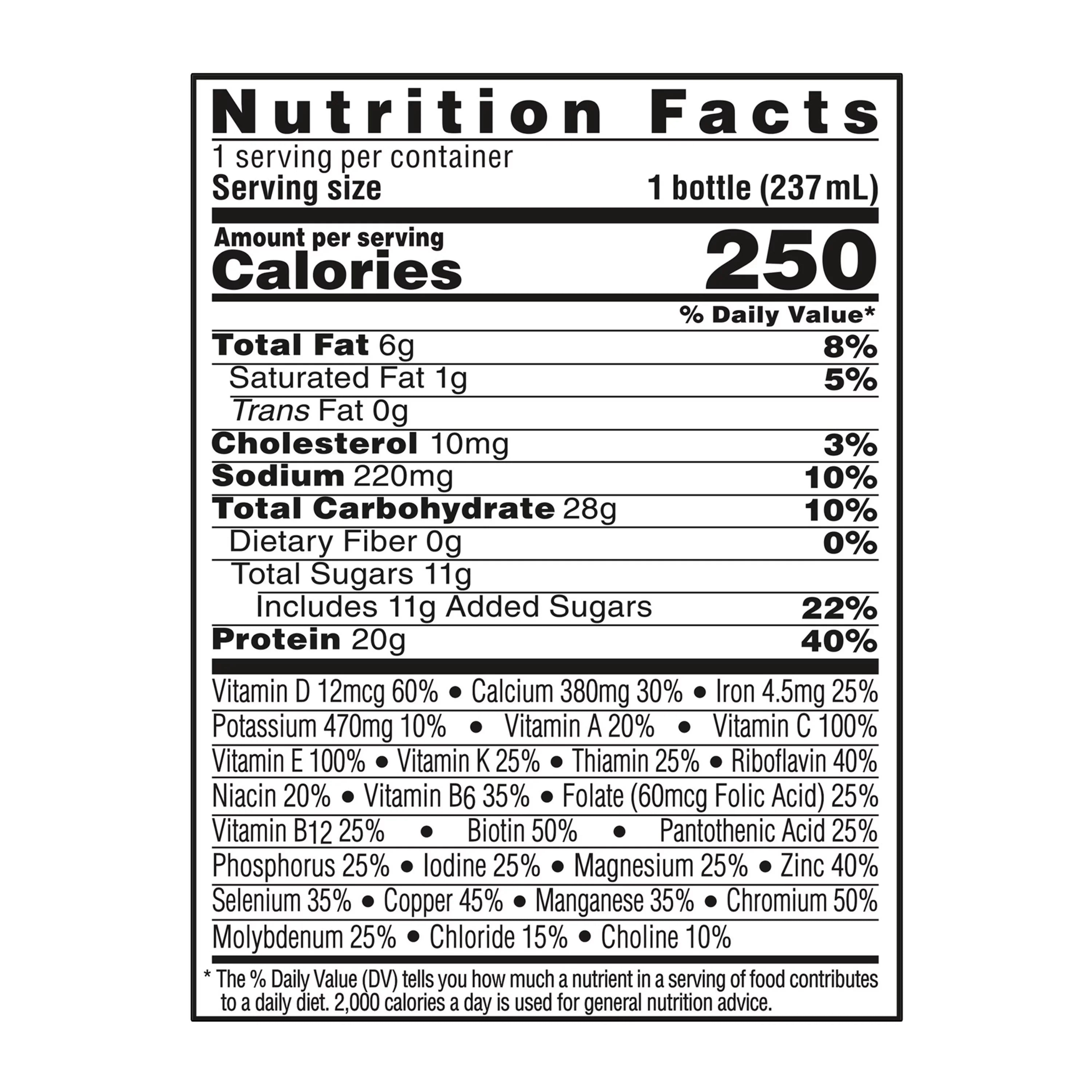 High Protein Nutritional Drink, Rich Chocolate, 20g Protein, 24 Count (2 - 12 Packs)