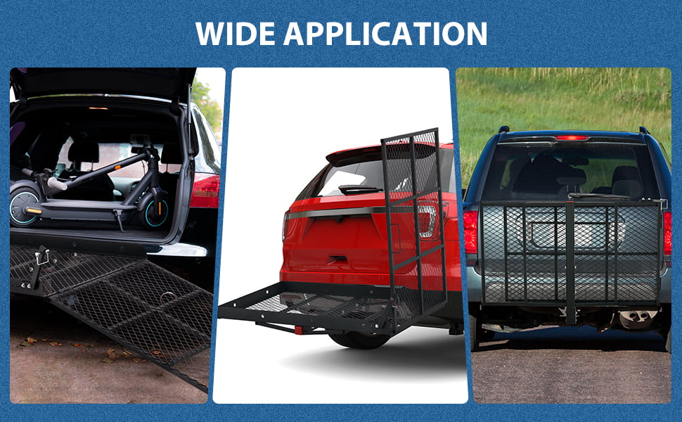 Wheel Chair Trailer Hitch Carrier Scooter Mobility Cargo Carrier w/Loading Ramp