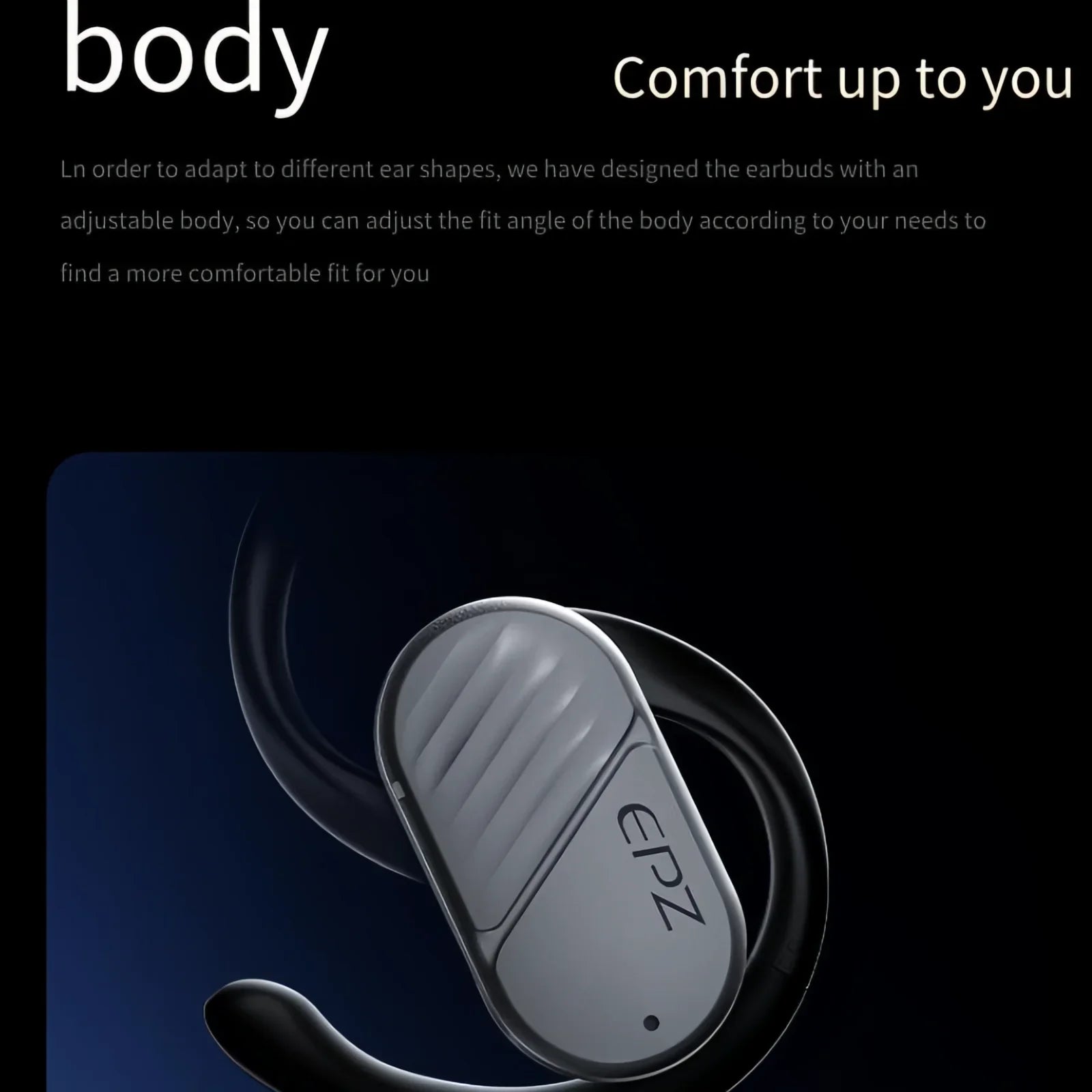 Wireless Earbuds, Bluetooth Headset with Microphone ,  Waterproof, Epz Bone Conduction Headphones for Sports and Work