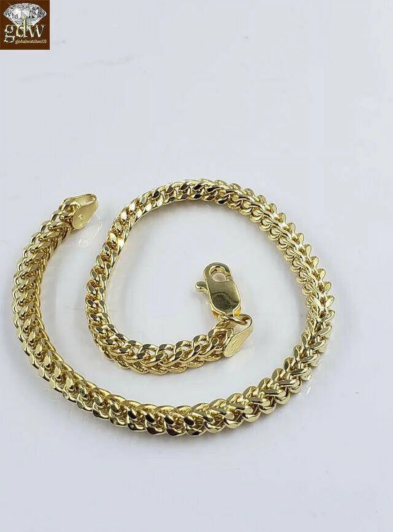 Real 10k Yellow Gold Franco Ladies Women Bracelet 8" Inch 3.5mm,Rope,Cuban, Gift