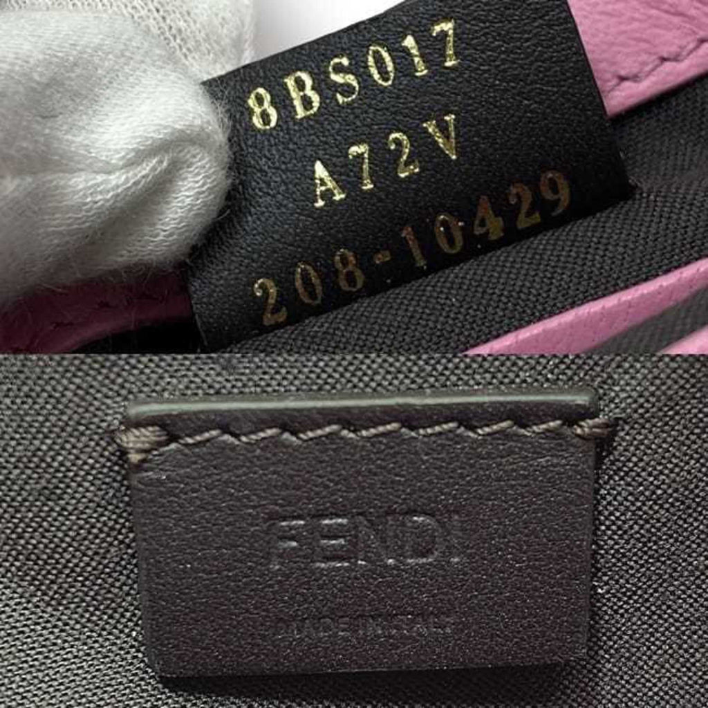 Pre-Owned Fendi Baguette Small Pink Gold 8BS017 Leather   Shoulder Bag  Embossed Ladies Chain (Like New)