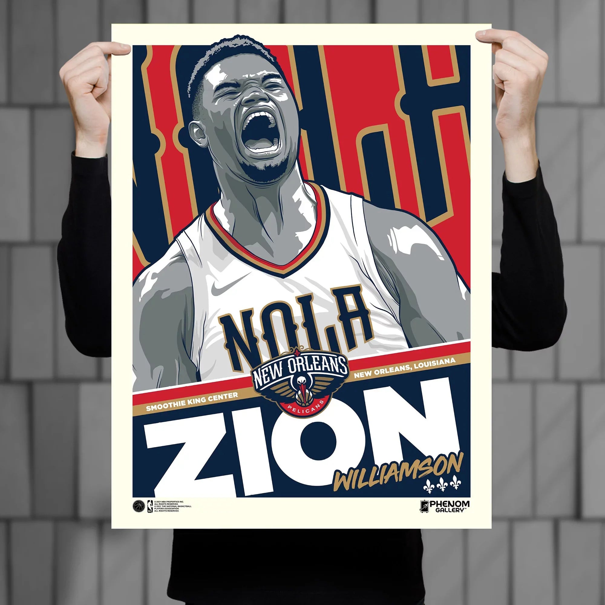Phenom Gallery Zion Williamson New Orleans Pelicans 18'' x 24'' Serigraph