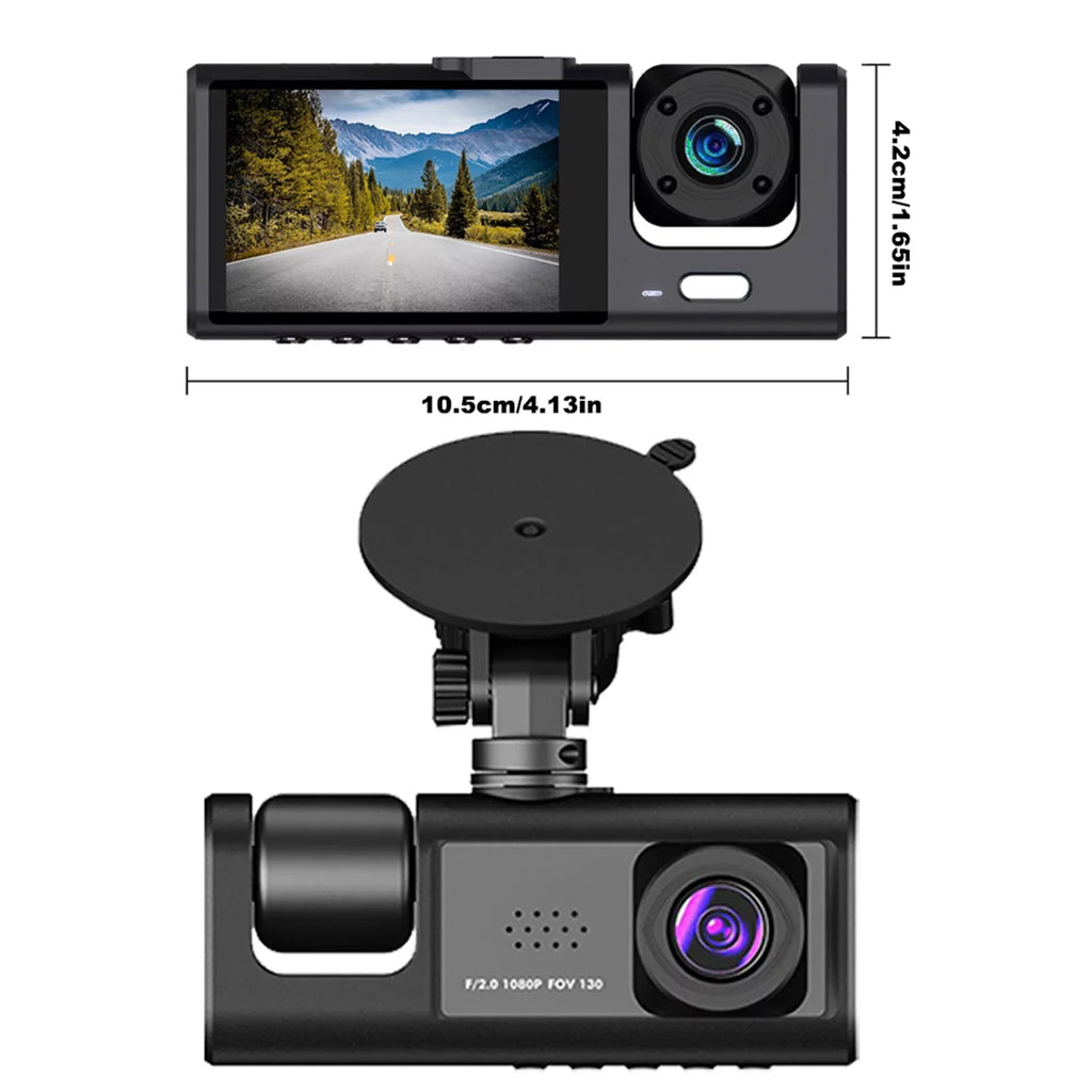 Moobody  Versatile Dash Cam for Car Safety,3-in-1 Car Safety Dash Cam,1080P+720P+480p, Car Rearview Mirror