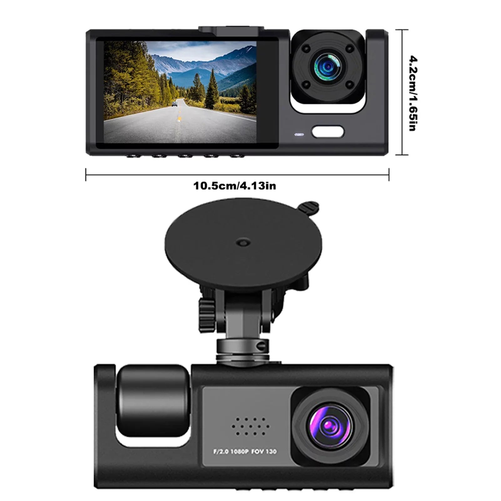 Moobody  Versatile Dash Cam for Car Safety,3-in-1 Car Safety Dash Cam,1080P+720P+480p, Car Rearview Mirror