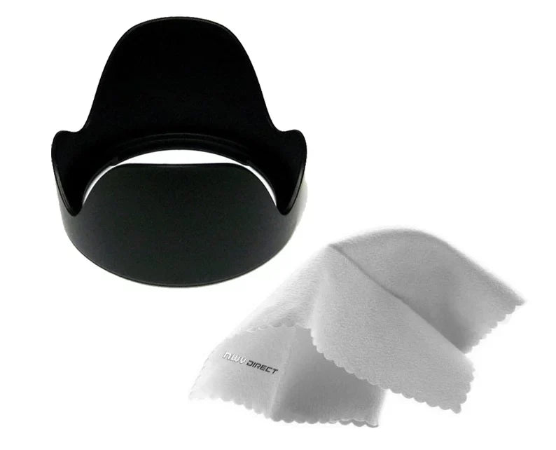 Sony Alpha a6500 Pro Digital Lens Hood (Flower Design) (72mm) + Nw Direct Microfiber Cleaning Cloth.