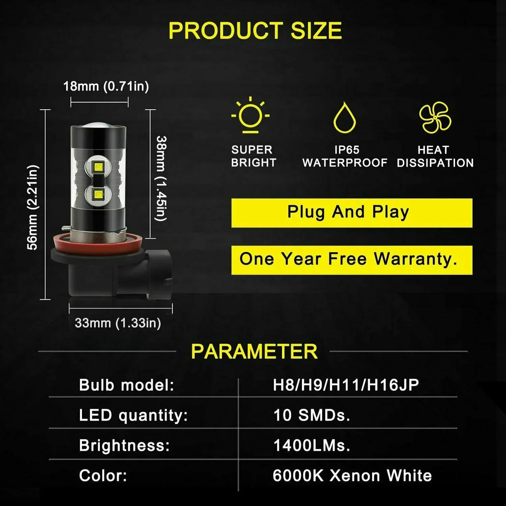 Headlight Bulbs for Mazda -5 2018   Led Fog Lights 4pcs