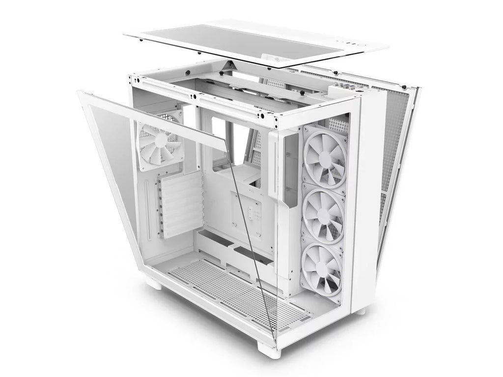 Elite - All White - --01 - Premium Dual-Chamber - Mid-Tower -  Fans - Case
