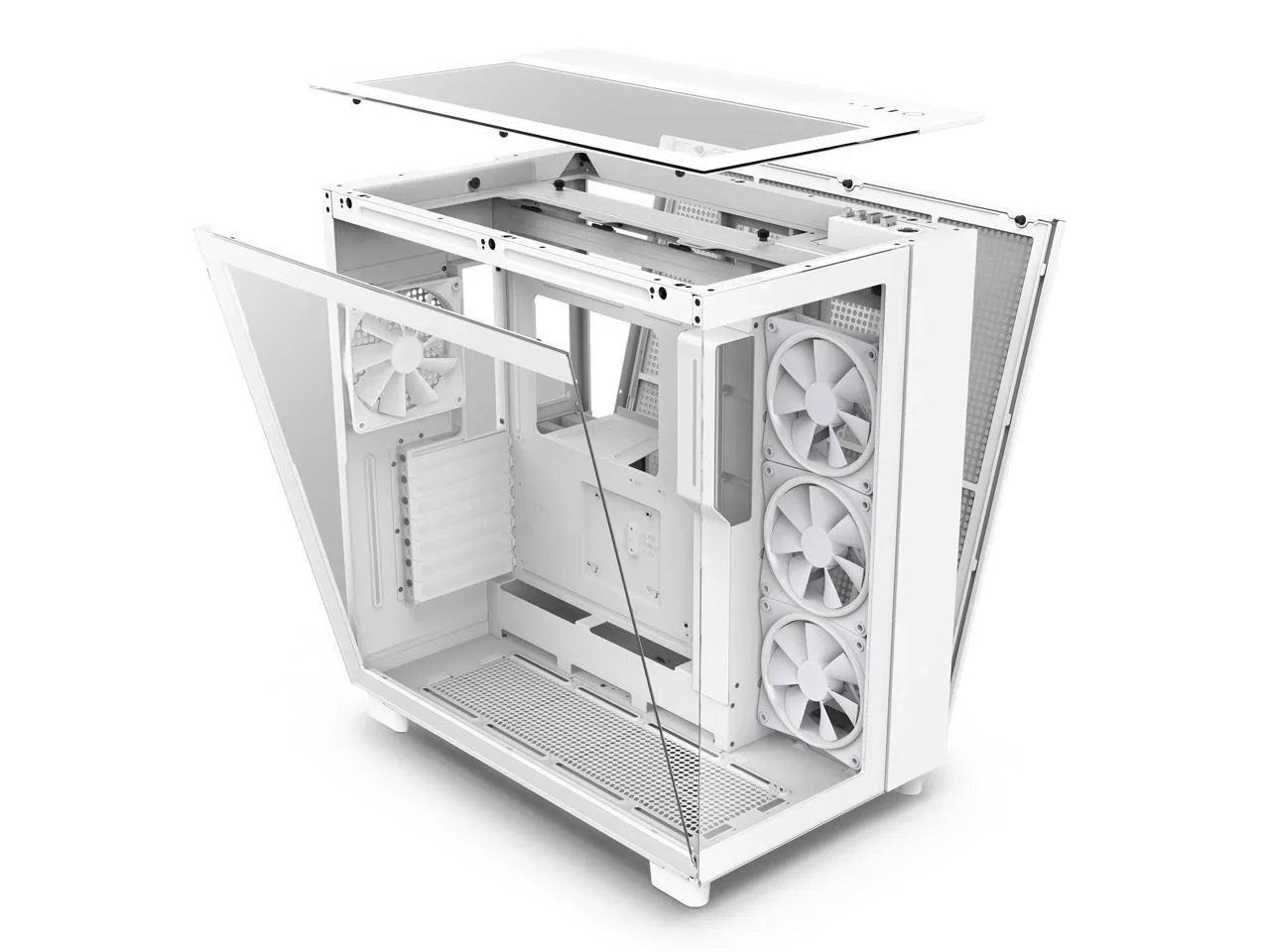 Elite - All White - --01 - Premium Dual-Chamber - Mid-Tower -  Fans - Case