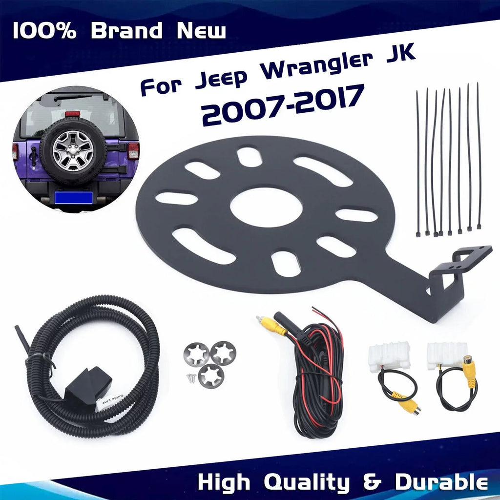 TOOL1SHOoo 2007-2017 Jeep Wrangler 's 170 ° Backup Camera Bracket For Backup Rear View Spare Tire