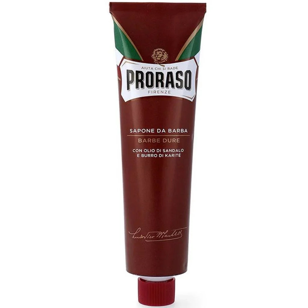 Proraso Shaving Soap Cream Sandalwood Shea Butter Sapone Da Barba in for Coarse Beard 150ml tube -  3 Pack